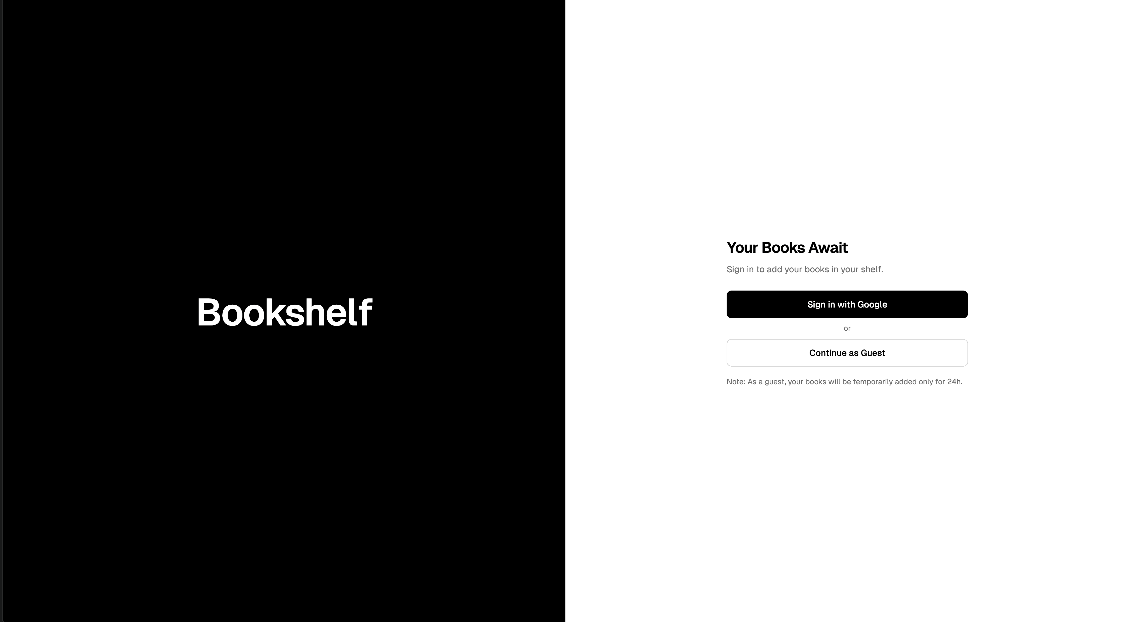 Bookshelf application screenshot