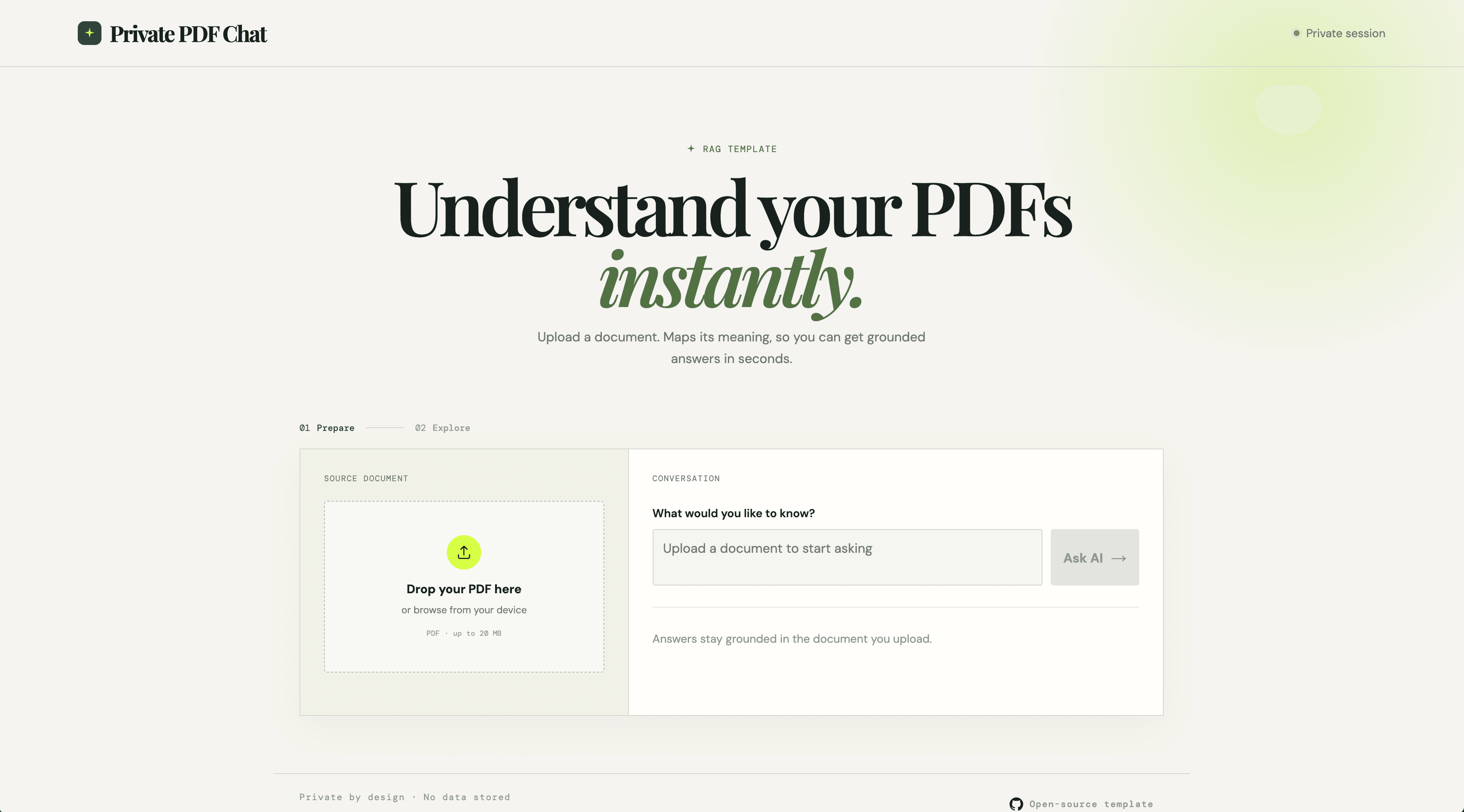 PDF Chat app screenshot