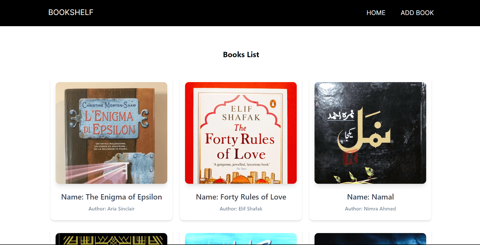 Bookshelf app screenshot
